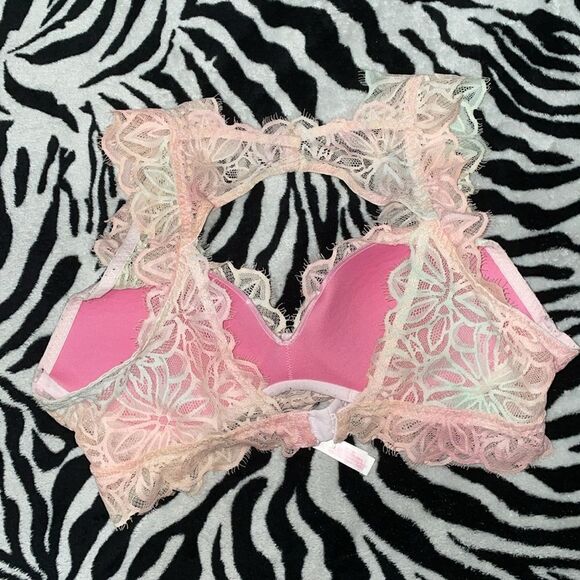 EUC Victoria’s Secret pink ombré underwire date push-up bralette size medium - Picture 3 of 11